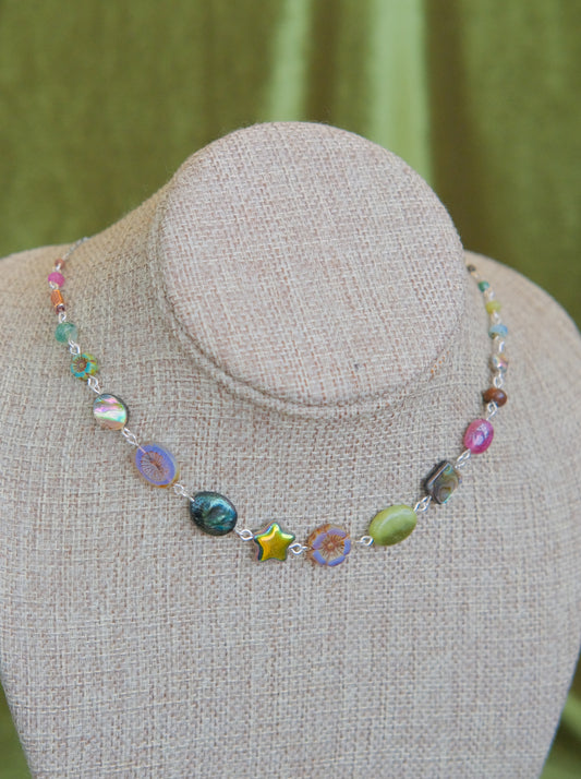 Bramble Beaded Chain Necklace