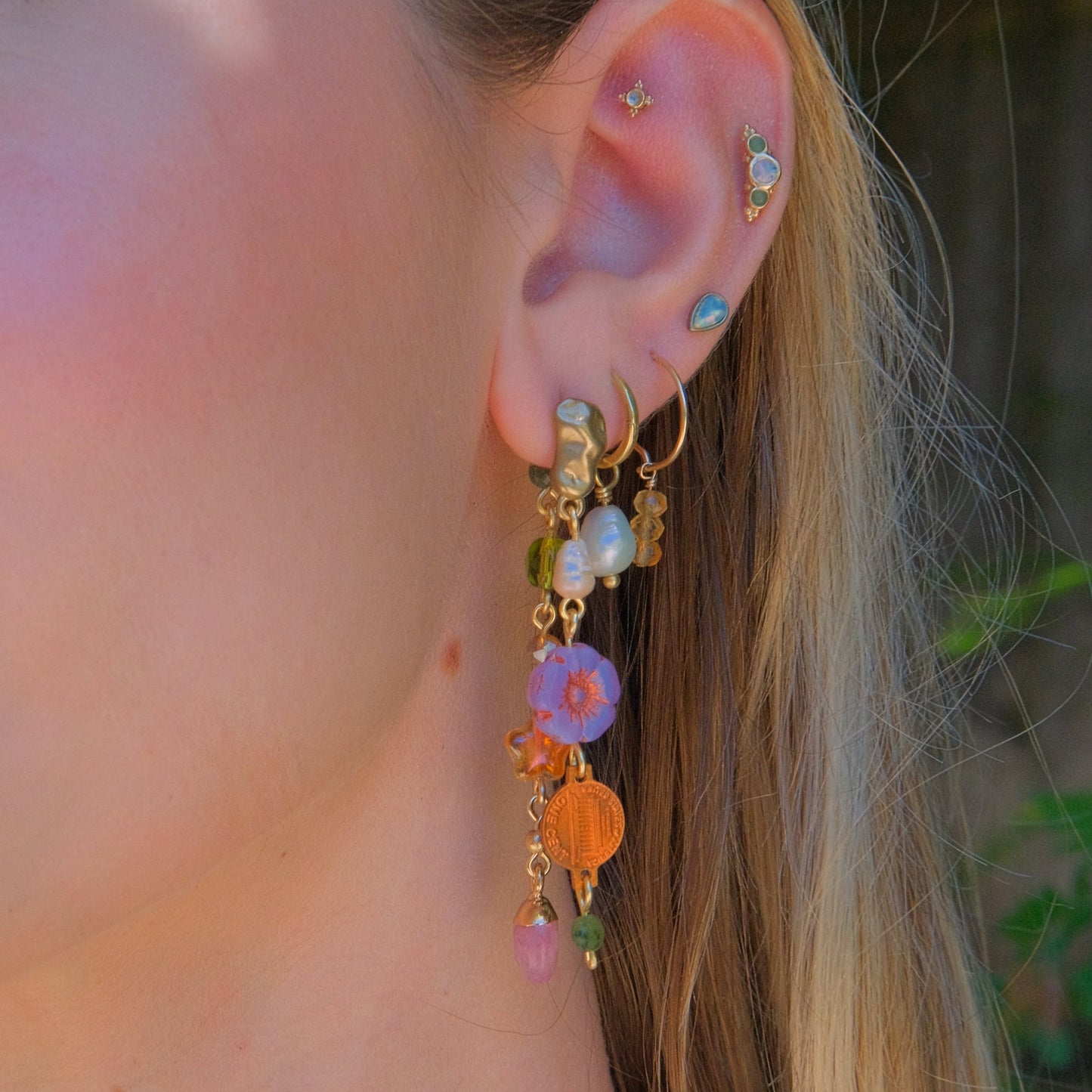 Copper Bloom Double Dangles
