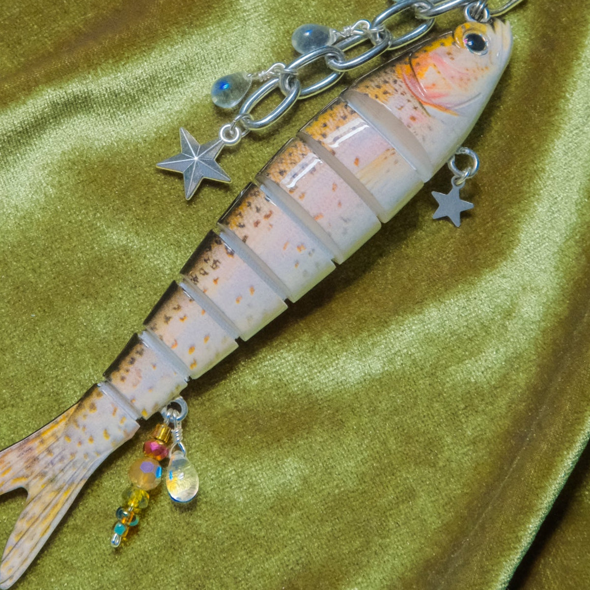 Fresh Catch Keychain - Silver Brown Trout #3