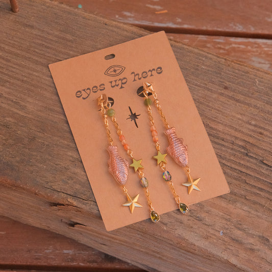 Copper Fish Double Dangles