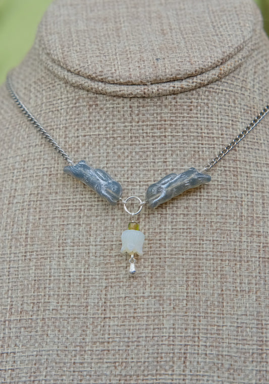 Meadow Hare Lily of the Valley Necklace (Silver)