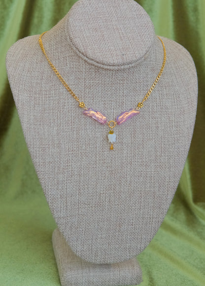 Meadow Hare Lily of the Valley Necklace (Gold)