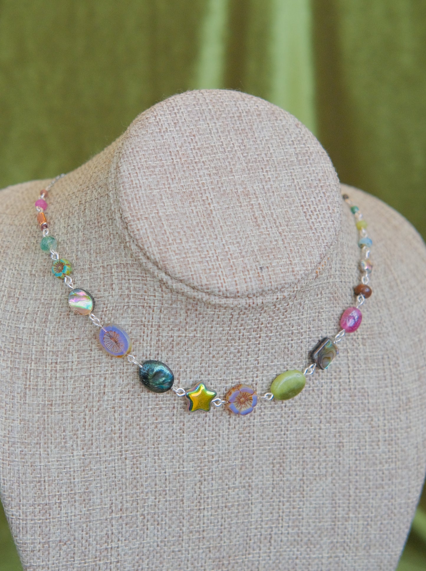 Bramble Beaded Chain Necklace