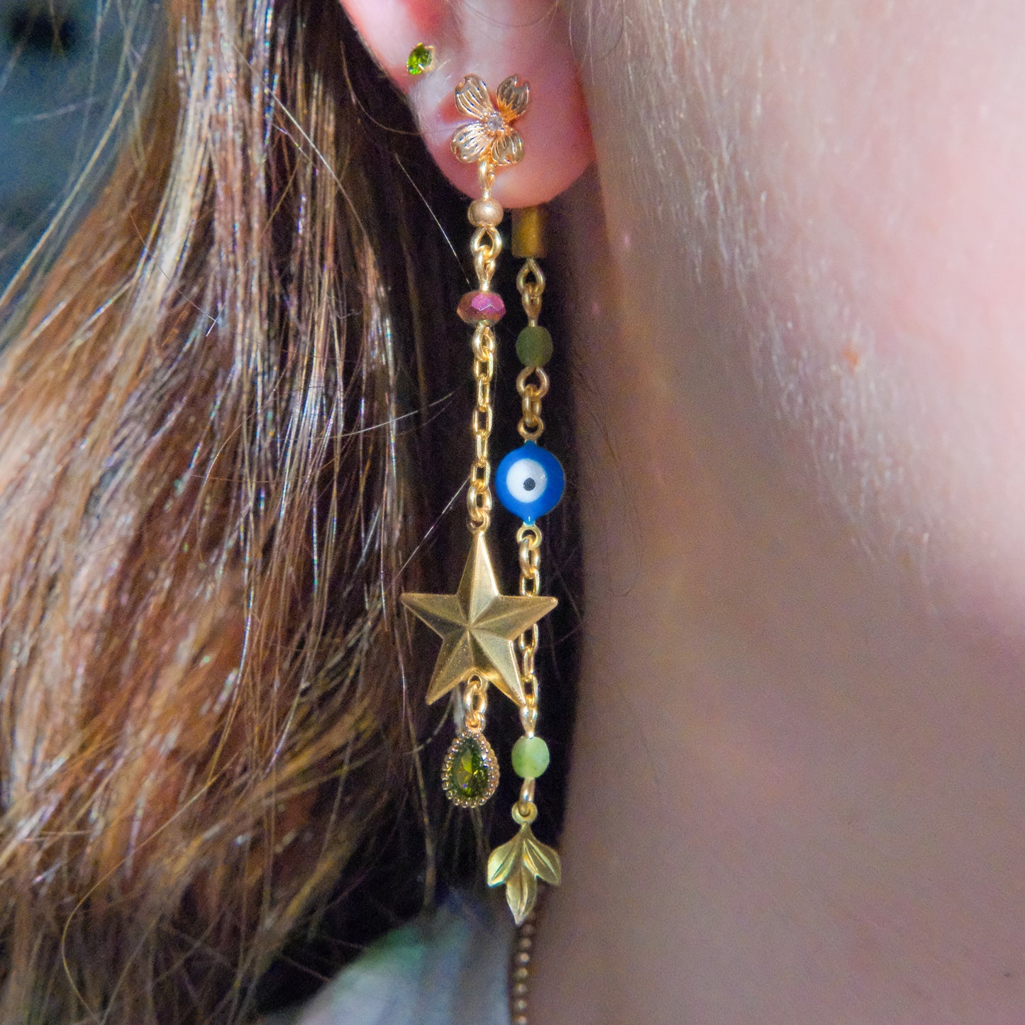 Emerald Gaze Double Dangles