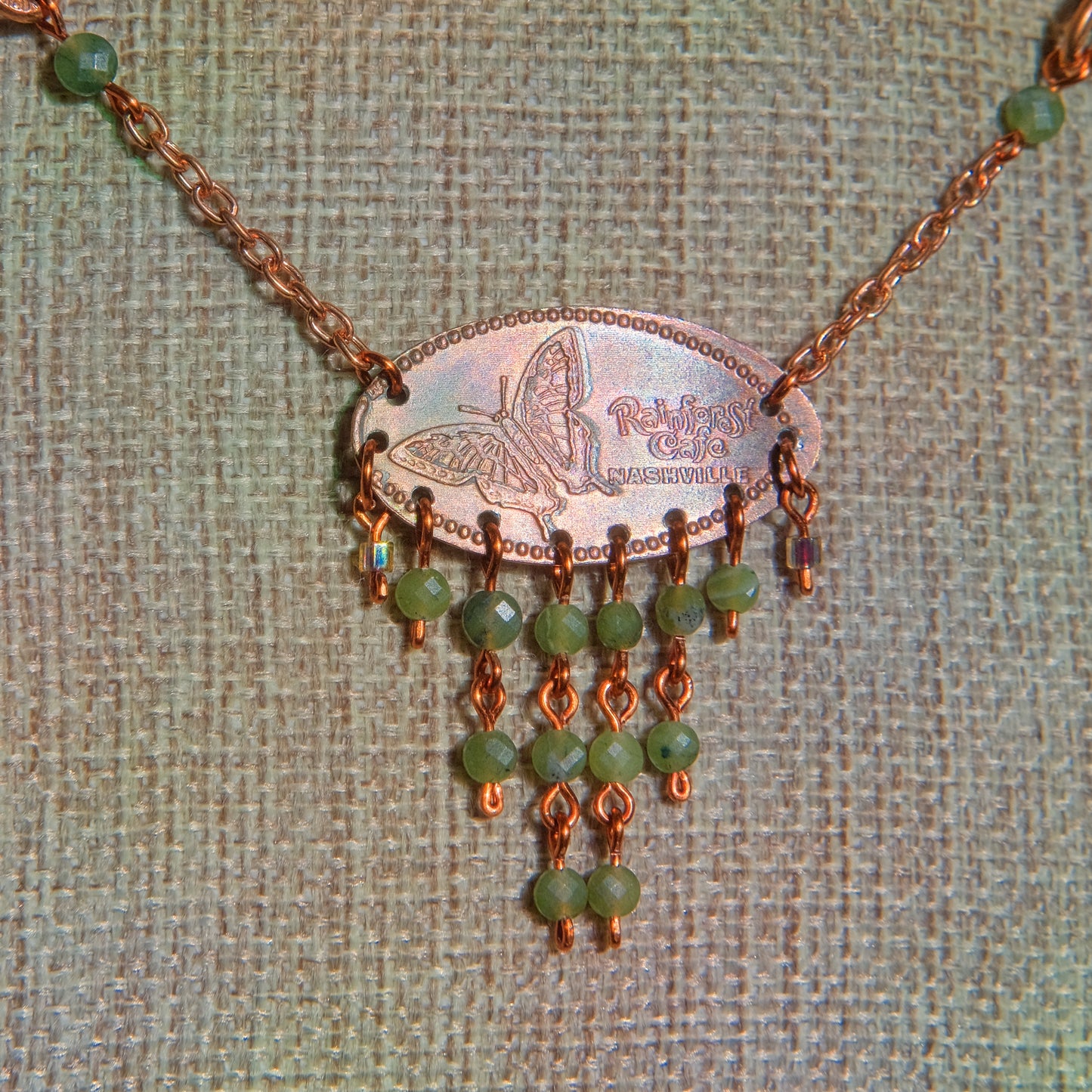 Rainforest Waterfall Pressed Penny Necklace