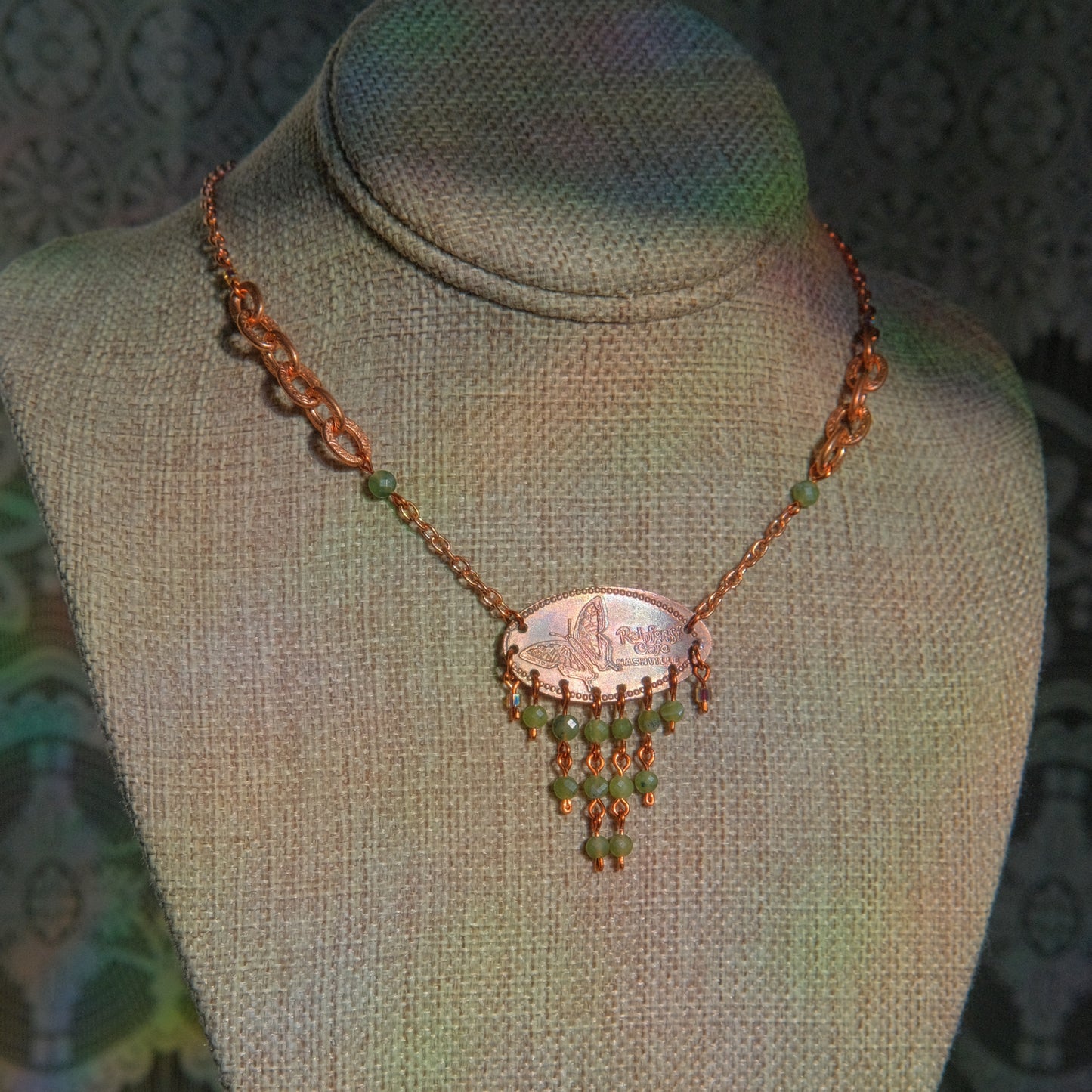 Rainforest Waterfall Pressed Penny Necklace