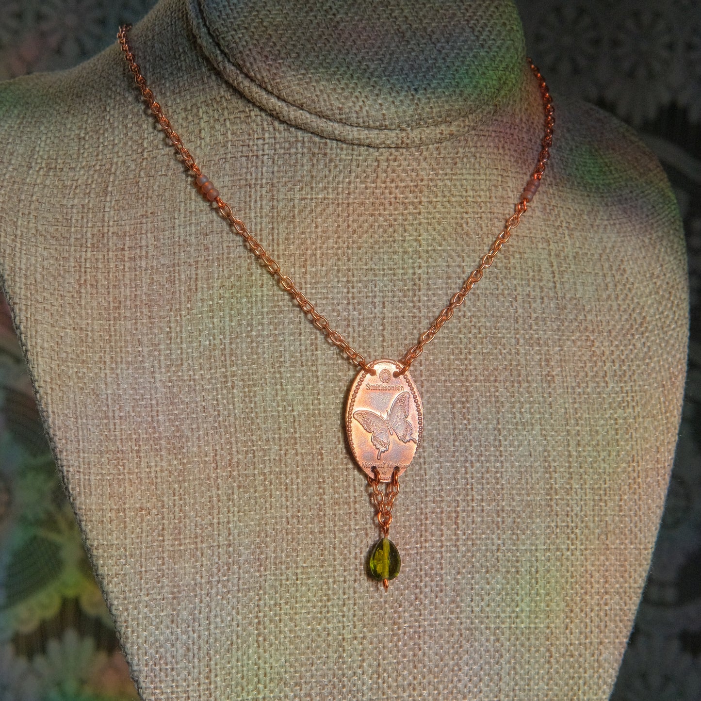 Smithsonian Butterfly Penny Drop Necklace