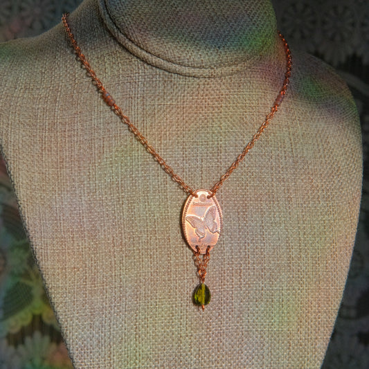 Smithsonian Butterfly Penny Drop Necklace