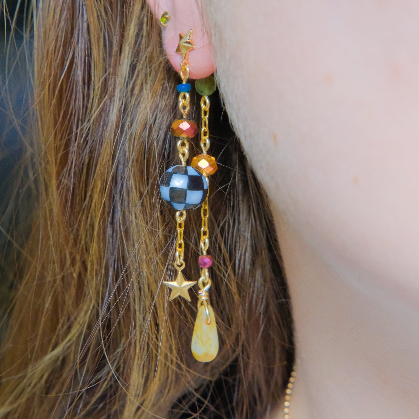 Autumn Harlequin Double Dangles