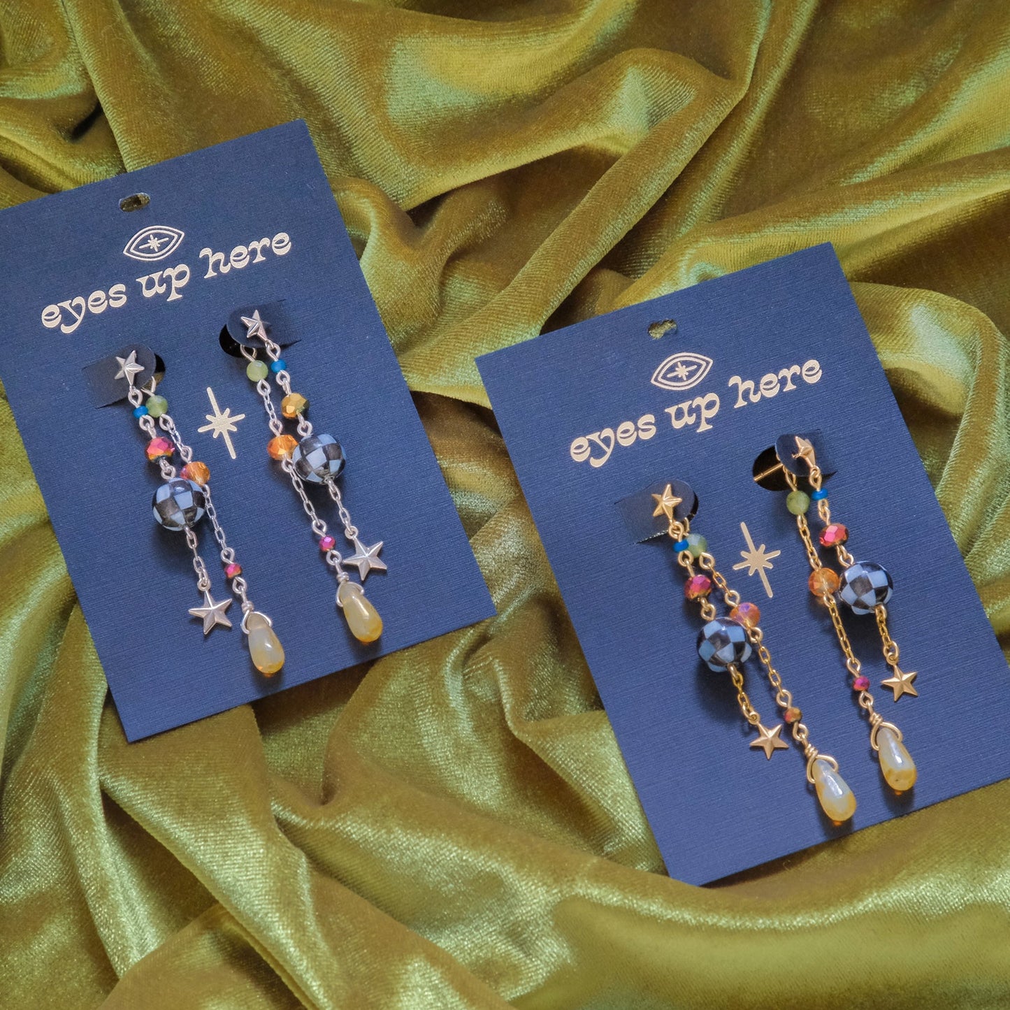 Autumn Harlequin Double Dangles