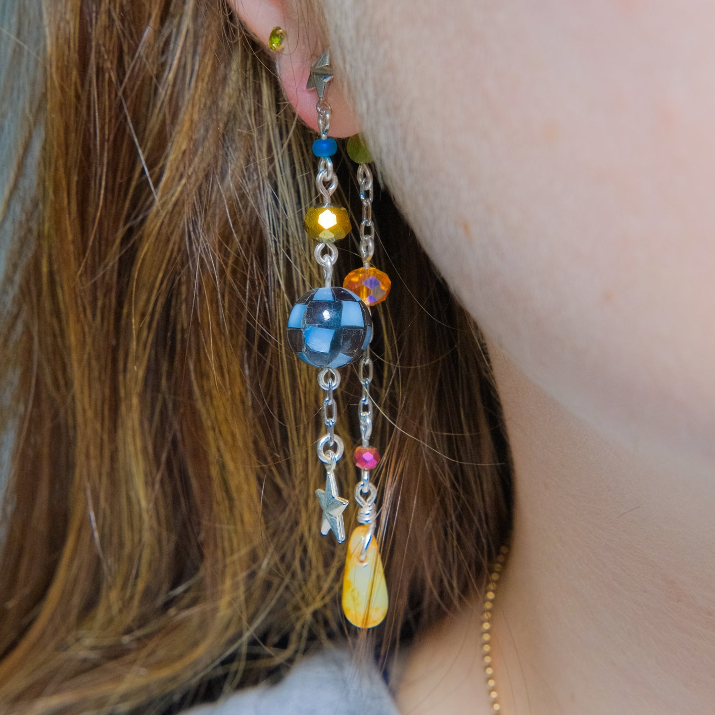 Autumn Harlequin Double Dangles