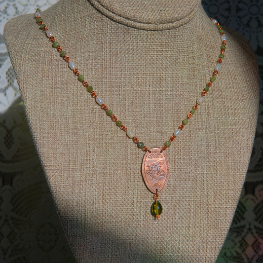 Frogger Pressed Penny Drop Necklace (22")