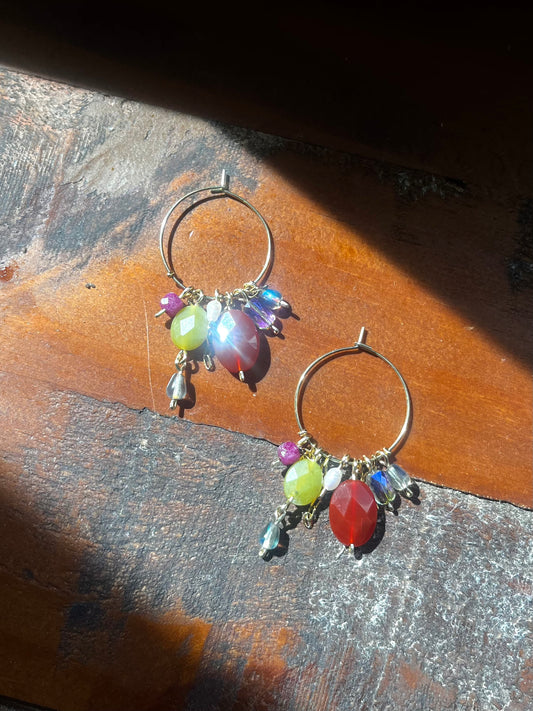 Jewel Jumble Beaded Hoops