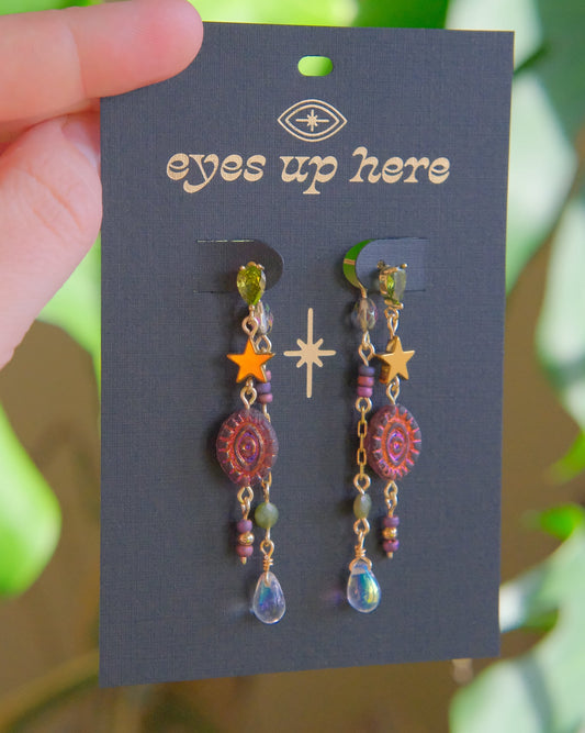 Cosmic Dew Drop Double Dangles (Gold)