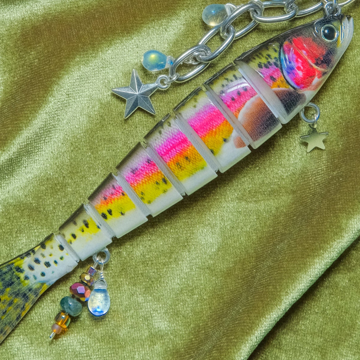 Fresh Catch Keychain - Silver Rainbow Trout #3